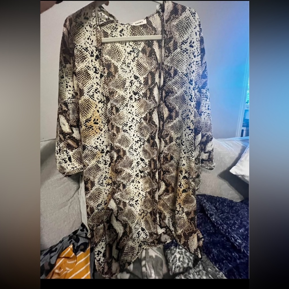Snake Print Kimono Cardigan